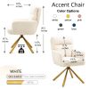 Contemporary Off-White Cashmere High-Back Upholstered Swivel Accent Chair