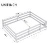Full Size Floor Bed, Montessori Floor Bed with Fence, Kids Montessori Bed Full Size, Wood Montessori Floor Bed for Kids, Girls, Boys (GRAY) - as Pic