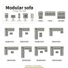 Convertible Sectional Corduroy Sofa with Storage Ottoman,Cupholders, USB Ports for Living Room Apartment,Gray - as Pic