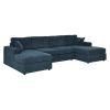 3 - Piece Corduroy Double-Chaise Sectional - as Pic
