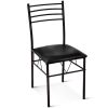 5 Pieces Dining Set with Tempered Glass Top Table and 4 Upholstered Chairs - As the picture shows