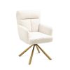 Contemporary Off-White Cashmere High-Back Upholstered Swivel Accent Chair