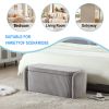 COOLMORE Storage Ottoman,Bedroom End Bench,Upholstered Fabric Storage Ottoman with Safety Hinge (Light Gray) - as Pic
