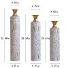 Floor Metal Vases Decorated White Metal vases Set of 3 gorgeous home decoration large glazed metal vases 24in/28.7in/33.5in height - as Pic