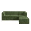 L shape Modular Sectional Sofa, Compressed Sectional Sofa Modern Minimalist Style Corduroy Couch-GREEN