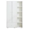 Bedroom Armoire, Wardrobe Armoire Closet, Drawers and Shelves, Handles, Hanging Rod, for Bedroom , White - as picture