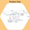 Contemporary Style Glass-Top MDF Coffee Table with White Base -Product Dimensions are 47.2*25.6*17.8Inches