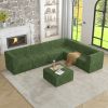 L shape Modular Sectional Sofa,DIY Compressed Sectional Sofa Modern Minimalist Style Corduroy Couch-GREEN