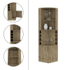 Bar Cabinet Papprika, 8 Wine Cubbies, Double Door, Dark Brown Finish - as Pic