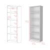 Bookcase 4-Shelves Benzoni, Office, White - White