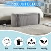 COOLMORE Storage Ottoman,Bedroom End Bench,Upholstered Fabric Storage Ottoman with Safety Hinge (Light Gray) - as Pic