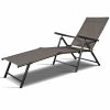 Set of 2 Adjustable Chaise Lounge Chair with 5 Reclining Positions - as show