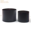 Round Coffee Table Set of 2, Nesting Coffee Tables for MDF with veneer .for living room,office,bedroom,Natural, 4Colors BLACK - Black - MDF