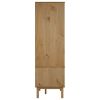 Wardrobe OTTA Brown and White 30.1"x20.9"x67.7" Solid Wood Pine - White