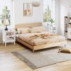 FCH 45*30*60cm MDF Spray Paint, Smoked Mirror, Two-Drawn Carving, Bedside Table, White - as picture