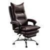 Contemporary Office Chair Upholstered 1pc Comfort Adjustable Chair Relax Office Chair Work Brown Leatherette Padded Armrests - as Pic