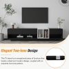 ON-TREND Sleek and Stylish TV Stand with Perfect Storage Solution, Two-tone Media Console for TVs Up to 80'', Black - as Pic