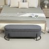 COOLMORE Storage Ottoman,Bedroom End Bench,Upholstered Fabric Storage Ottoman with Safety Hinge, Entryway Padded Footstool, Ottoman Bench