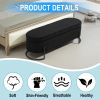 COOLMORE Storage Ottoman,Bedroom End Bench,Upholstered Fabric Storage Ottoman with Safety Hinge, Entryway Padded Footstool