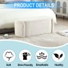 COOLMORE Storage Ottoman,Bedroom End Bench,Upholstered Fabric Storage Ottoman with Safety Hinge (Beige) - as Pic