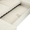 Beige 109.9" Sectional Sofa Versatile Sofa Bed Sofa Sleeper U-shaped Sofa with Ample Storage Space, Two Cup Holders and Charging Ports