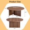 Versatile Walnut-Finished MDF Round Coffee Table for Diverse Interior Styles, with Dimensions of 31.5*31.5*13.98 Inches
