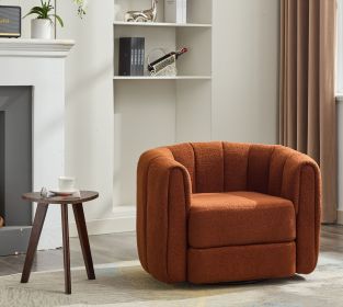 Swivel Accent Barrel Chair, Modern Round Armchairs with Upholstered, Comfy Swivel Accent Chair for Living Room - as Pic