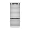 70"H Bar Cabinet with Wine Rack, Upper Glass Cabinet, three Open Storage Shelves and One Cabinet,White - as Pic