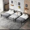 Quad Bunk Bed for 4 Kids, Heavy Duty Metal Twin Bunk Bed Frame, Detachable Triple Bunk Bed, Can Be Divided Into 3 Twin Beds, Black