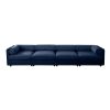 Modular Sectional Sofa with Storage, Cylindrical Backrest and Armrests Deep Comfortable Seating, Blue - as Pic