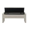 Modern Bed End Bench with Storage,Upholstered Large Foot Rest Stool, Linen Light Grey
