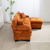 L Shaped Modular Sectional Sofa with Deep Seating Reversible 3-seat Sleeper Couch Comfortable Upholstered Furniture-Orange