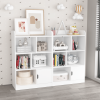 Kids Bookcase, Bookshelf with 6 Compartments, Freestanding Shelves and Cube Organizer, for Bedroom Living Room Office Closet School - White - MDF