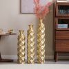 Metal decorative vase High Distress Metal center vase with 3D triangle pattern