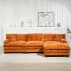 L Shaped Modular Sectional Sofa with Deep Seating Reversible 3-seat Sleeper Couch Comfortable Upholstered Furniture-Orange