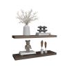 Floating Shelves 1.50" H, 2 Shelves, Walnut - as Pic