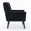 Modern Soft Velvet Material Ergonomics Accent Chair Living Room Chair Bedroom Chair Home Chair With Black Legs For Indoor Home - Black