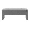 Modern Bed End Bench with Storage,Upholstered Large Foot Rest Stool, Comfy Window Vanity Bench, Grey