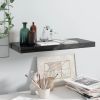 Floating Wall Shelf High Gloss Black 23.6"x9.3"x1.5" MDF - Black