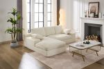 99*69" Modular Sectional Living Room Sofa Set, Modern Minimalist Style Couch, Upholstered Sleeper Sofa, White
