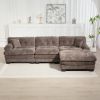 L Shaped Modular Sectional Sofa with Deep Seating Reversible 3-seat Sleeper Couch-Gray - as Pic