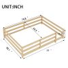 Full Size Floor Bed, Montessori Floor Bed with Fence, Kids Montessori Bed Full Size, Wood Montessori Floor Bed for Kids, Girls, Boys (NATURAL)