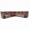 Brax Two Tone Brown Synthetic Leather Power Motion Sectional Sofa w/USB port - as Pic