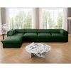 Modular Sectional Sofa with Storage, Cylindrical Backrest and Armrests Deep Comfortable Seating, 4 Seat L- Shaped Sofa, Green - as Pic