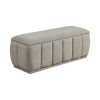 Modern Taupe Storage Bench Cushion Seat 1pc Plywood Frame Fabric Upholstery Home Furniture - as Pic