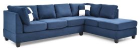 Malone G630B-SC Sectional (Without Ottoman) , NAVY BLUE - as Pic