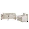 Modern Living Room Sofa Two-Piece Set, Suitable for Living room , Set of 2 Sofa Set with a Single Sofa and a 2 Seater Sofa,Light Beige Corduroy