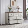 Modern 6 Drawers Dresser 6 Drawers Cabinet,Chest of Drawers Closet Organizers and Storage Clothes Storage Drawers Cabinet-BEIGE