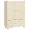 Wardrobe HAMAR Honey Brown 39"x17.7"x53.9" Solid Wood Pine - Brown