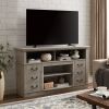 Retro TV Stand with Storage for TVs up to 65'' Mid Century Modern TV Stand & Entertainment Center with Shelf, 60"W*15.75"D*34.25"H - Light Gray - MDF